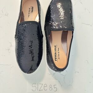 Fever Sole Black Sequin Sneakers